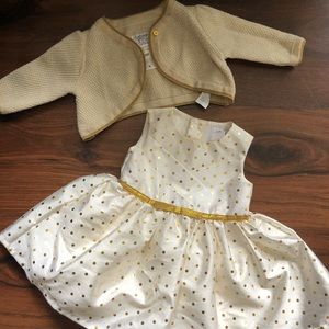 3M gold dress and sweater